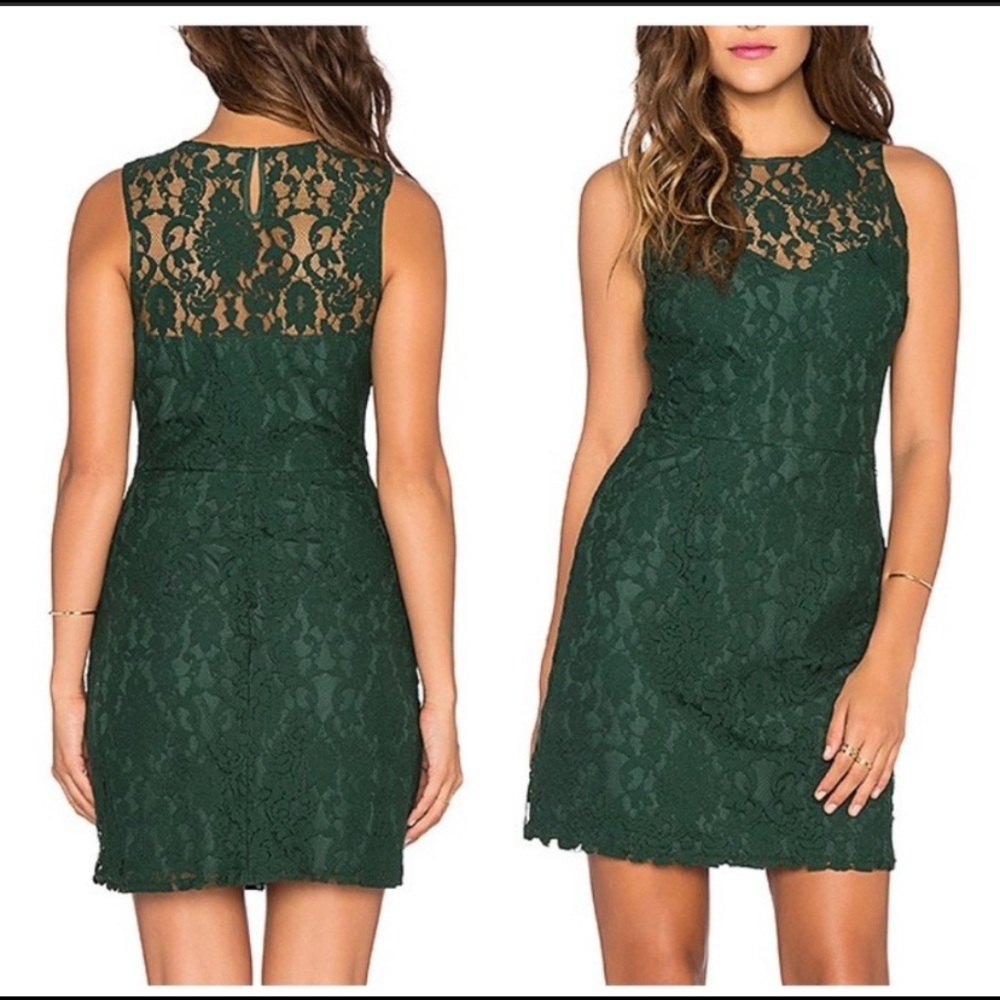 Beautiful BB Dakota high neck lace green dress